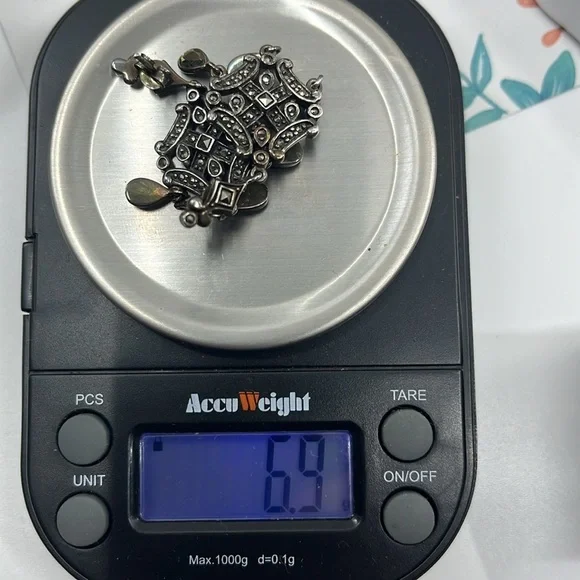 Vintage Marcasite Sterling Silver Chandelier Earrings by Suspicion ✨ - Picture 12 of 12